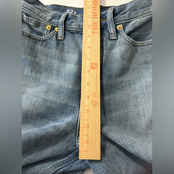 J. Crew High Rise Denim Super Wide-Leg Jeans. Tall, Gold Button Detail. - Picture 13 of 15